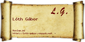 Lóth Gábor névjegykártya